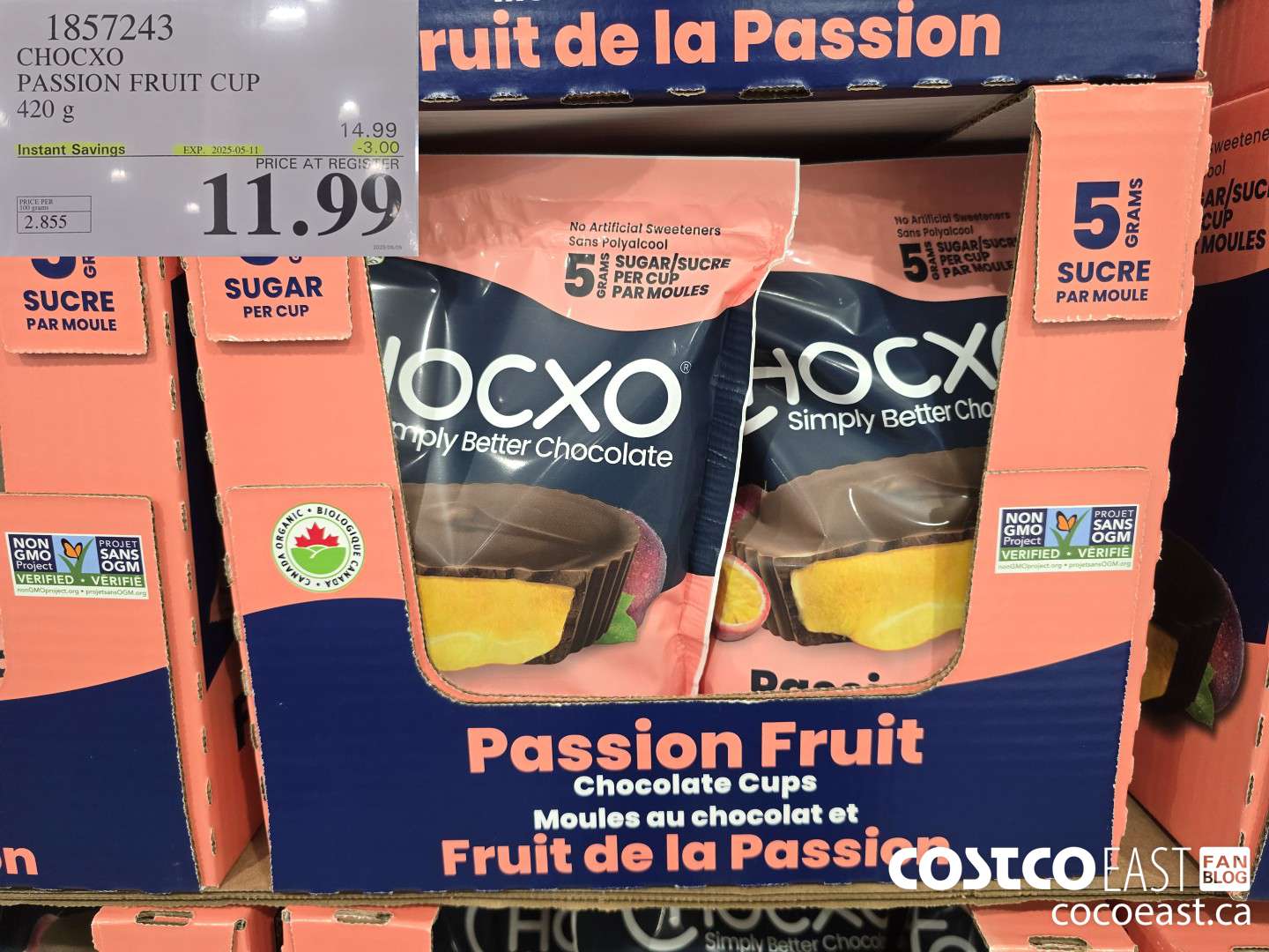 1857243 CHOCXO PASSION FRUIT CUP 420 G ($3.00 INSTANT SAVINGS EXPIRES ON 2025-05-11) $11.99