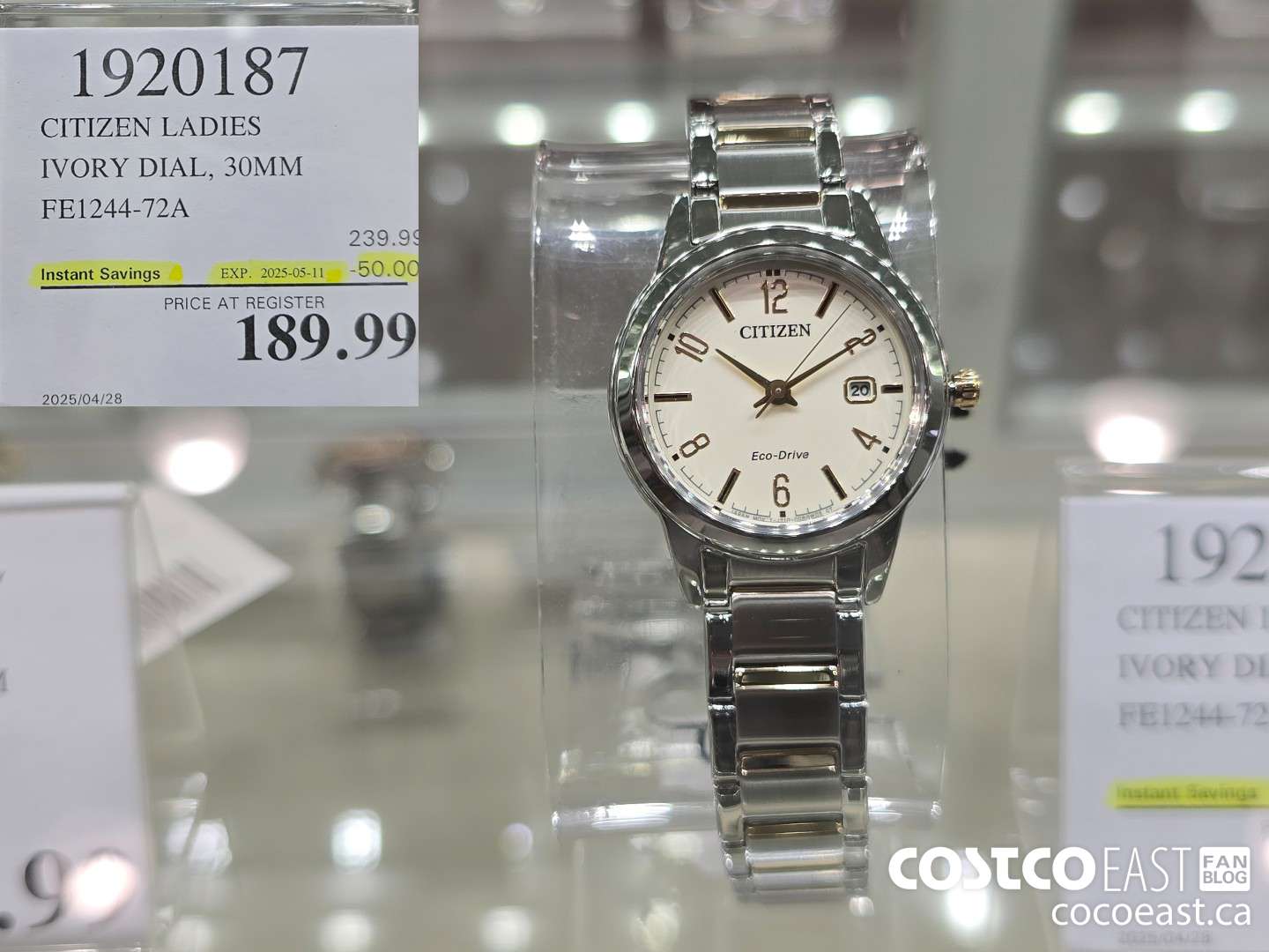 1920187 CITIZEN LADIES IVORY DIAL, 30MM FE1244-72A ($50.00 INSTANT SAVINGS EXPIRES ON 2025-05-11) $189.99