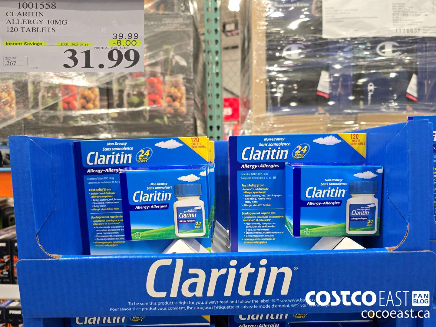1001558 CLARITIN ALLERGY 10MG 120 TABLETS ($8.00 INSTANT SAVINGS EXPIRES ON 2025-05-11) $31.99