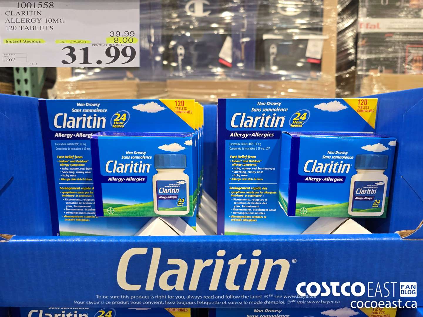1001558 CLARITIN ALLERGY 10MG 120 TABLETS ($8.00 INSTANT SAVINGS EXPIRES ON 2025-05-11) $31.99