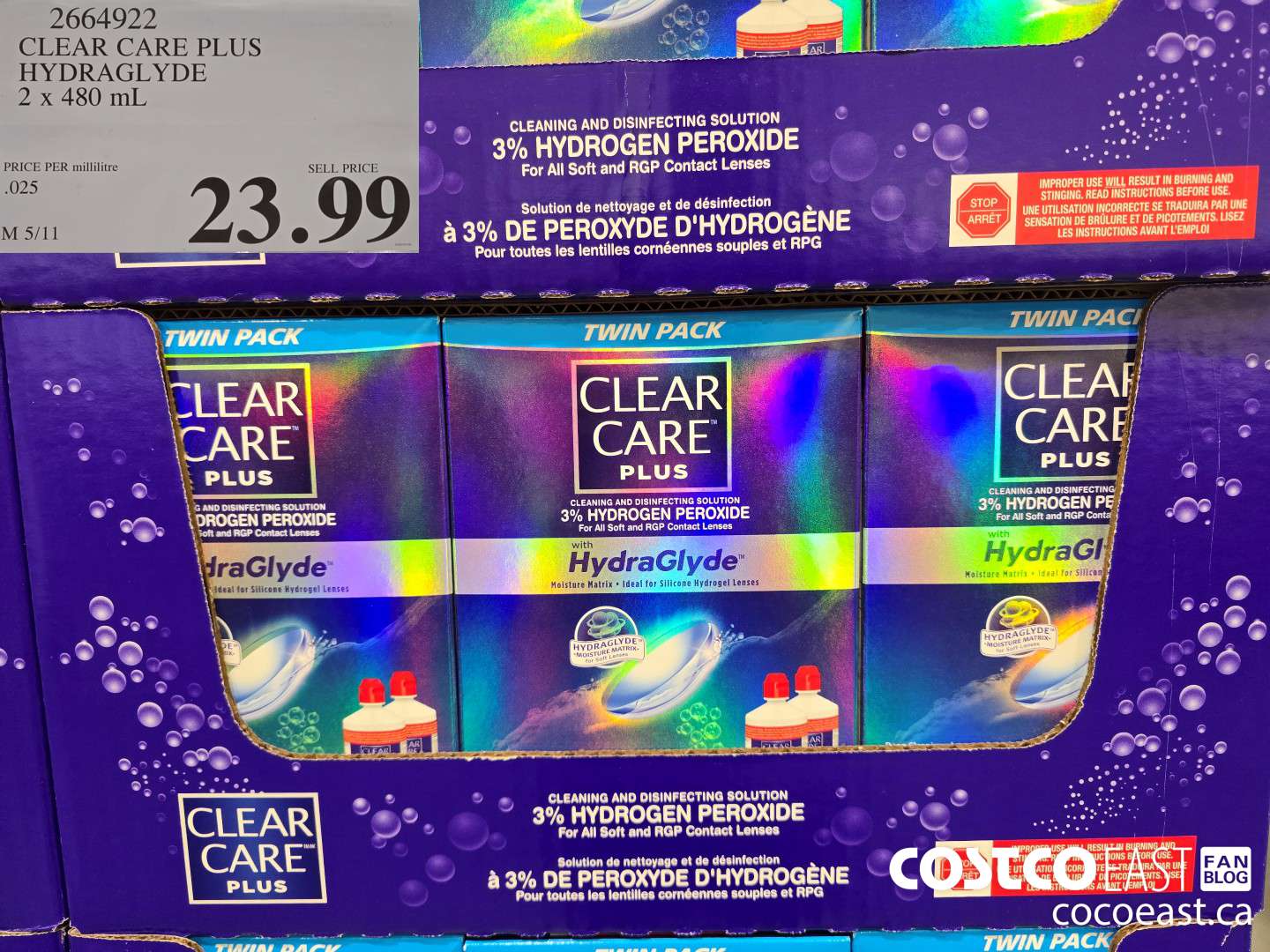 2664922 CLEAR CARE PLUS HYDRAGLYDE 2 x 480 mL $23.99
