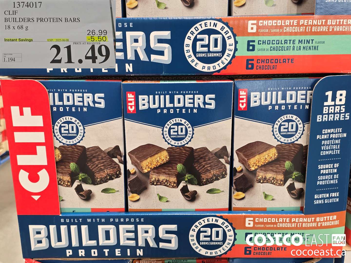 1374017 CLIF BUILDERS PROTEIN BARS 18 X 68 G ($5.50 INSTANT SAVINGS EXPIRES ON 2025-06-08) $21.49