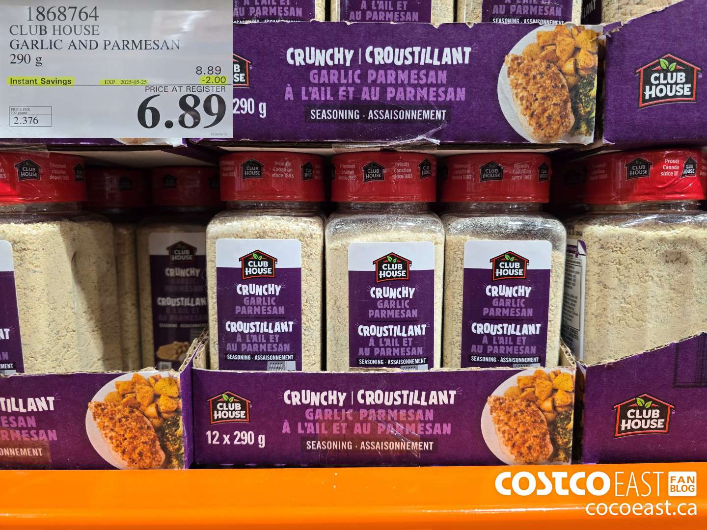 1868764 CLUBHOUSE GARLIC AND PARMESAN 290 g ($2.00 INSTANT SAVINGS EXPIRES ON 2025-05-25) $6.89