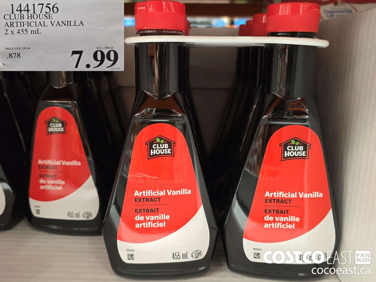 1441756 CLUB HOUSE ARTIFICIAL VANILLA 2 x 455 mL $7.99