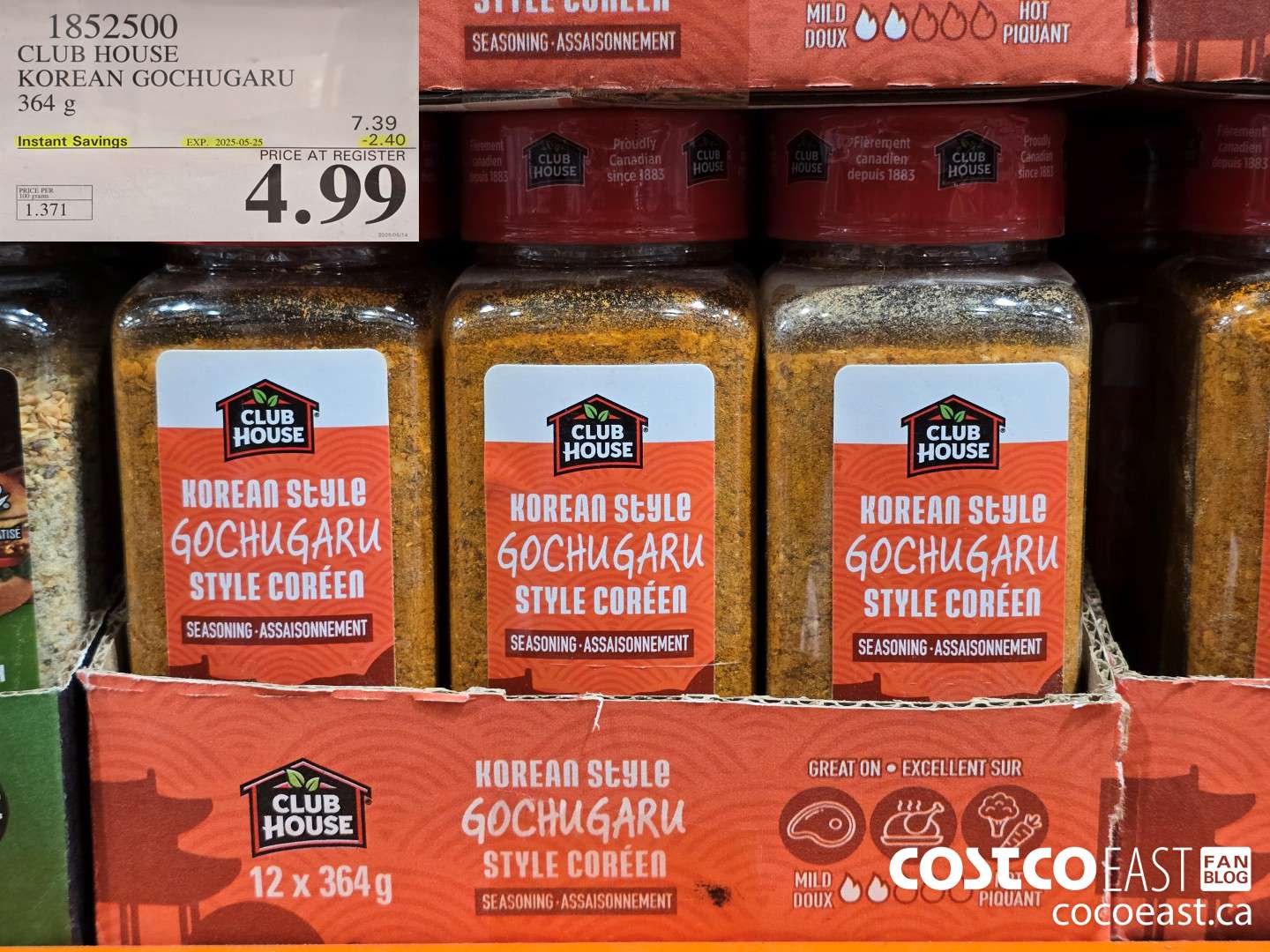 1852500 CLUB HOUSE KOREAN GOCHUGARU 364 g ($2.40 INSTANT SAVINGS EXPIRES ON 2025-05-25) $4.99