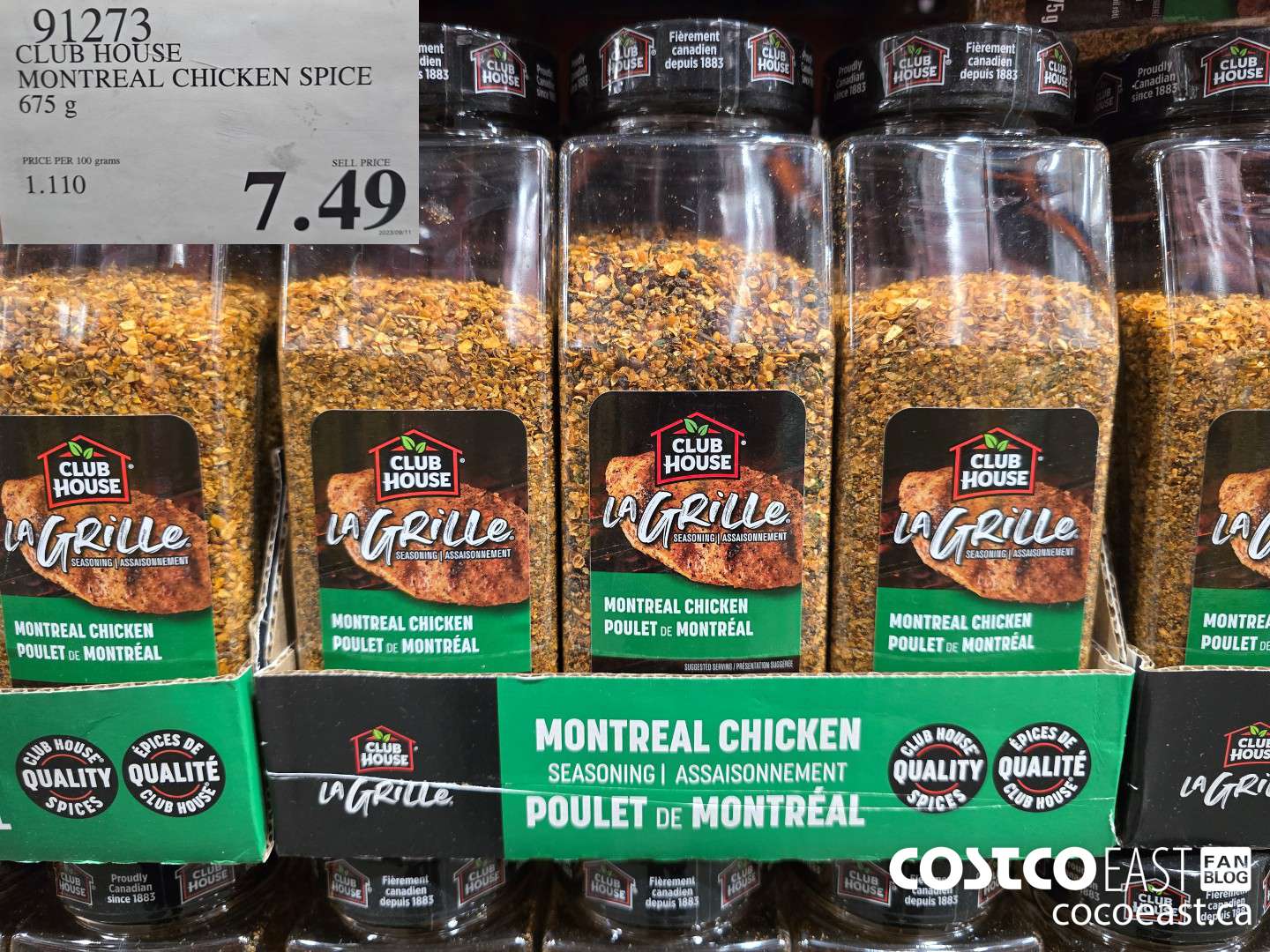 91273 CLUB HOUSE MONTREAL CHICKEN SPICE 675 G $7.49