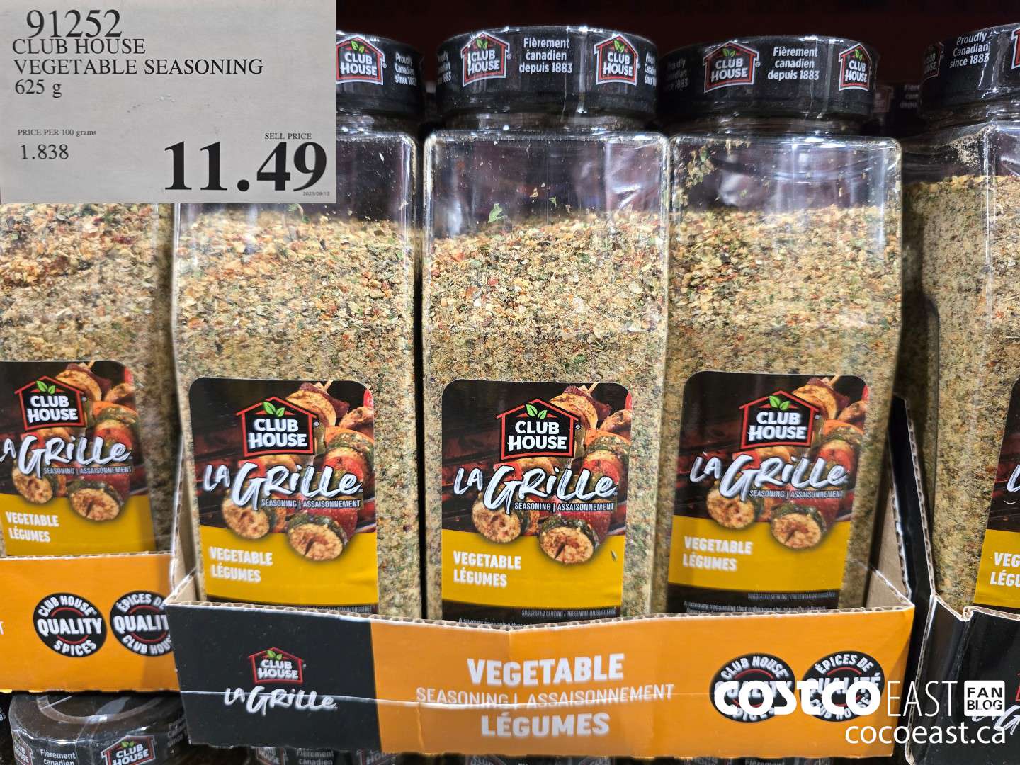 91252 CLUB HOUSE VEGETABLE SEASONING 625 g $11.49