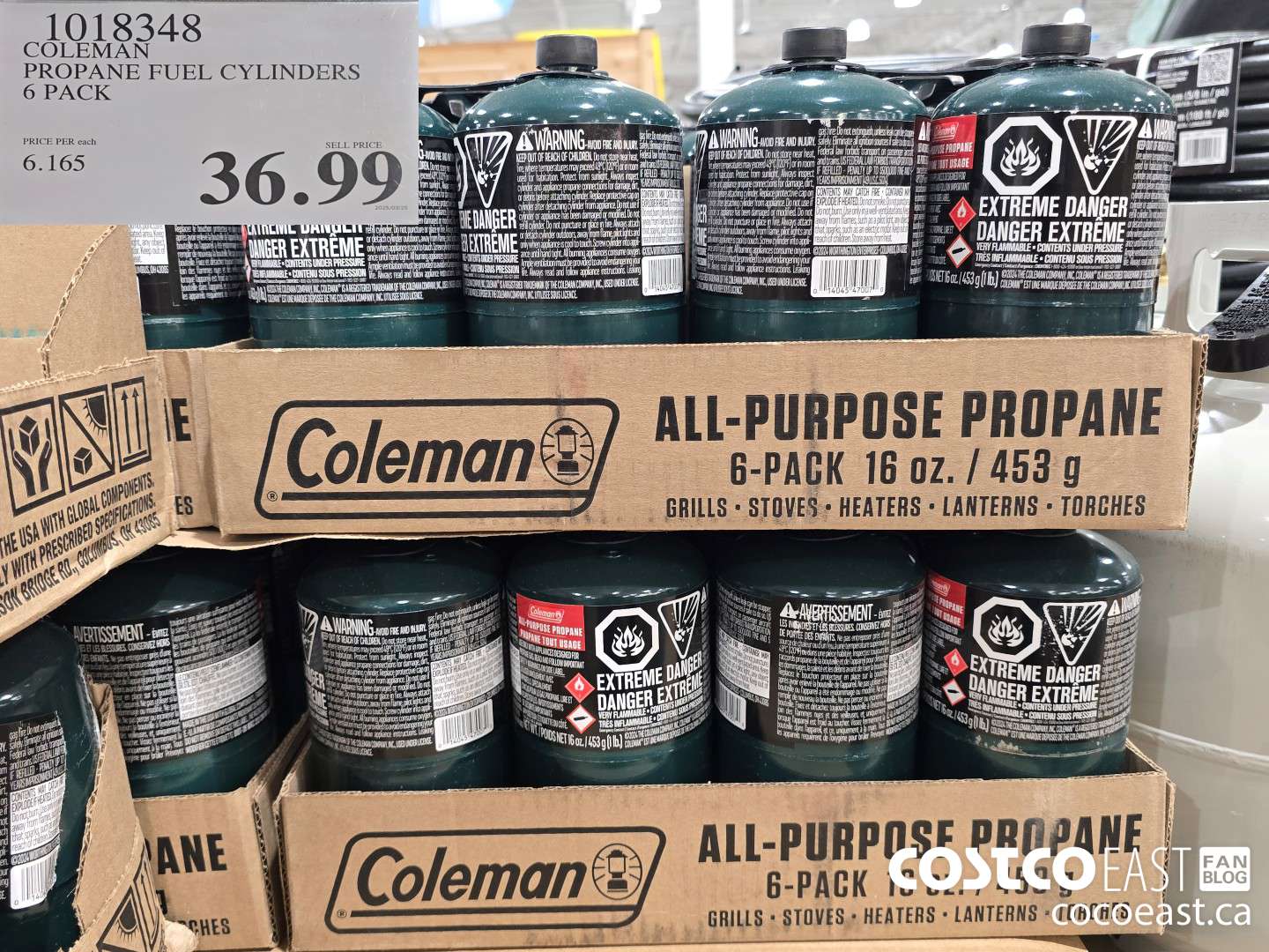 1018348 COLEMAN PROPANE FUEL CYLINDERS 6 PACK $36.99