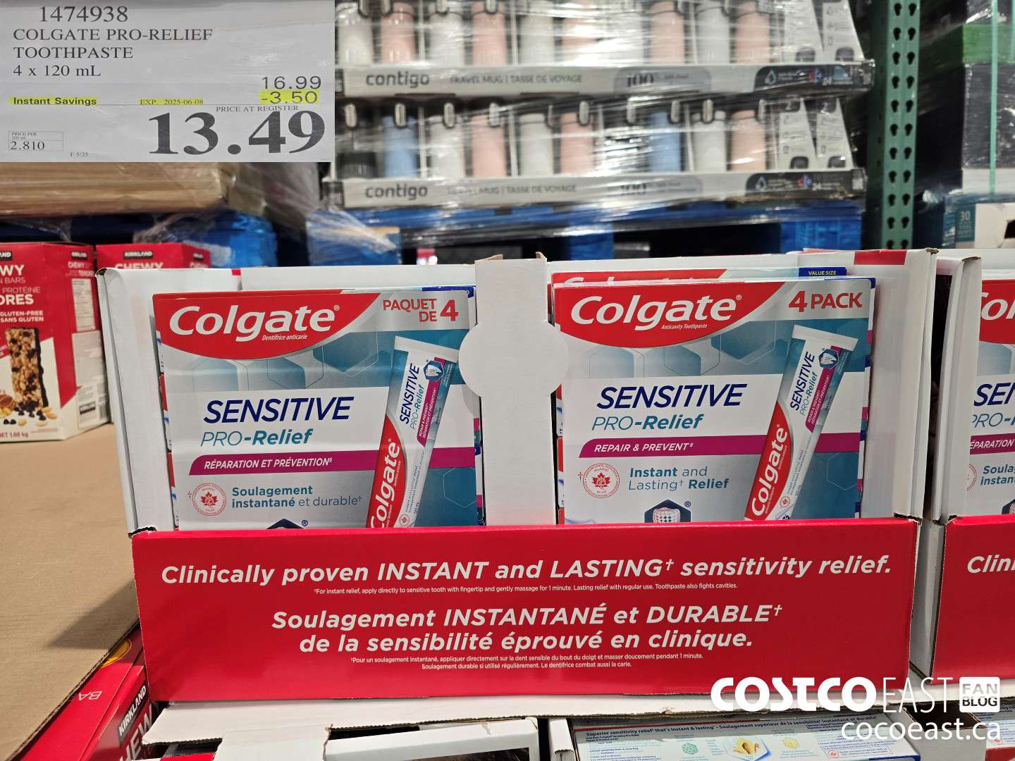 1474938 COLGATE PRO-RELIEF TOOTHPASTE 4x 120 mL ($3.50 INSTANT SAVINGS EXPIRES ON 2025-06-08) $13.49