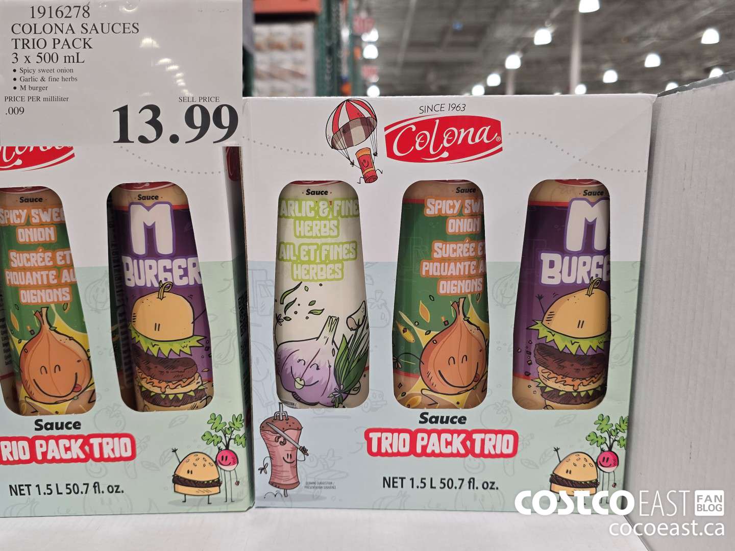 1916278 COLONA SAUCES TRIO PACK 3 x 500 mL $13.99