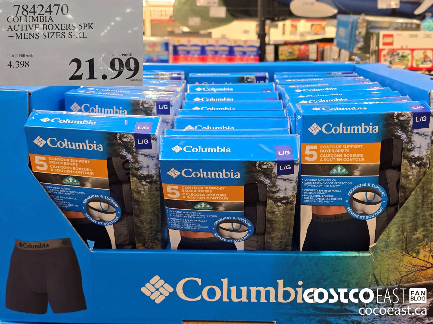 7842470 COLUMBIA _ ACTIVE BOXERS 5PK +MENS SIZES S-XL $21.99