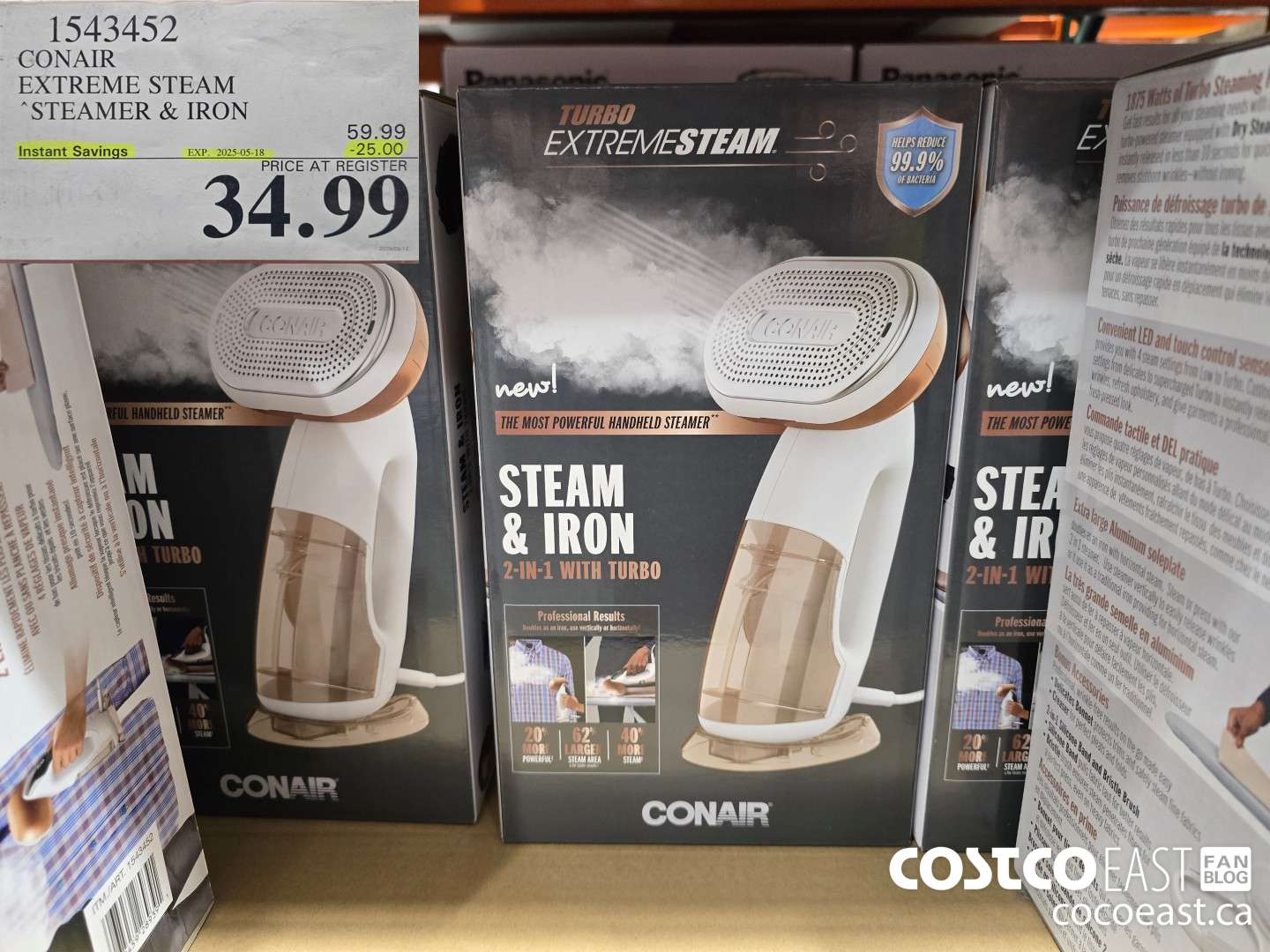1543452 CONAIR EXTREME STEAM STEAMER & IRON ($25.00 INSTANT SAVINGS EXPIRES ON 2025-05-18) $34.99