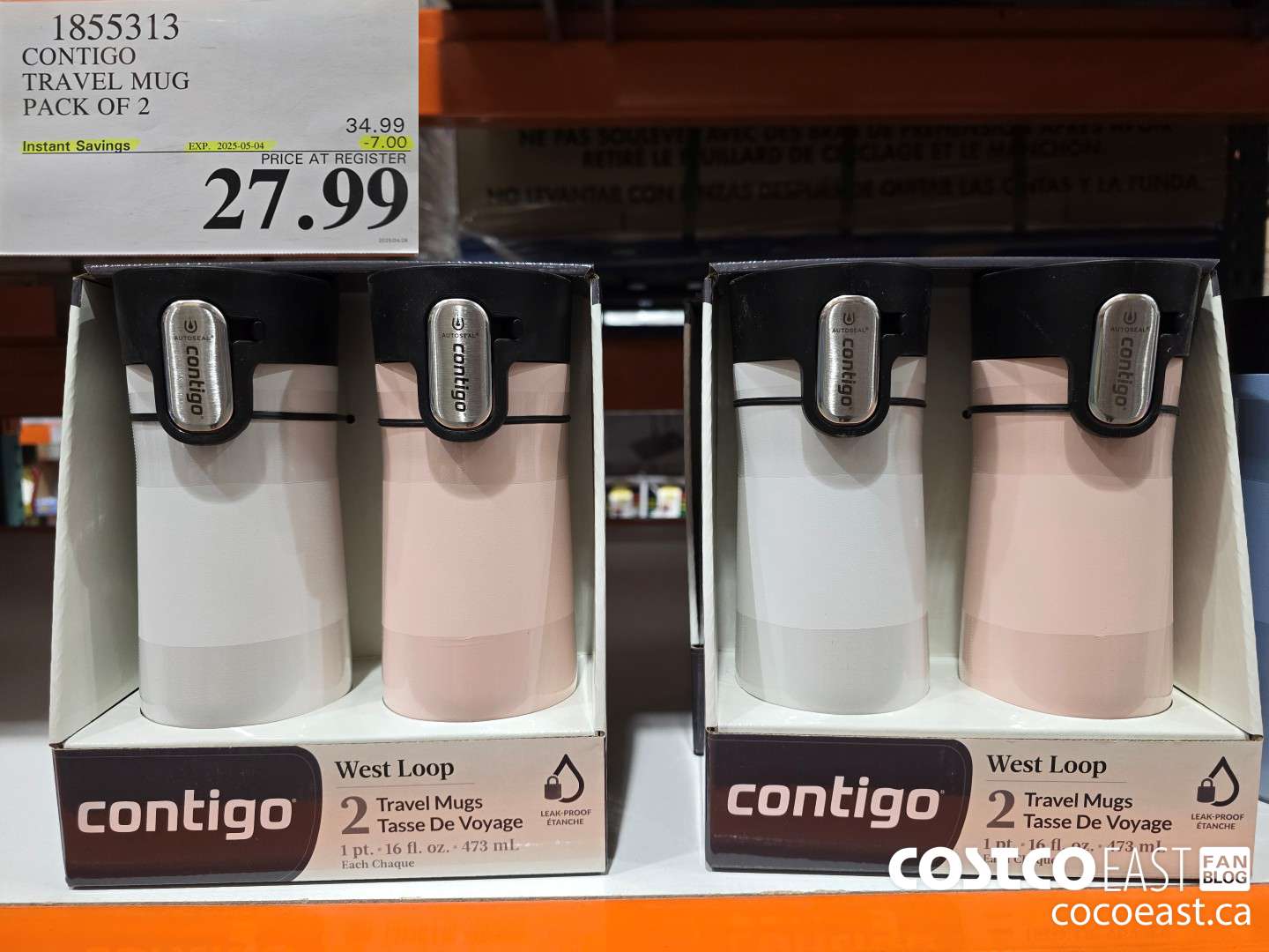 1855313 CONTIGO TRAVEL MUG PACK OF 2 ($7.00 INSTANT SAVINGS EXPIRES ON 2025-05-04) $27.99