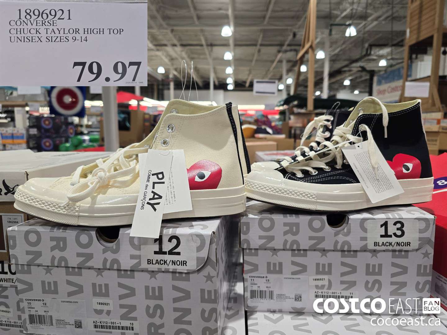 1896921 CONVERSE CHUCK TAYLOR HIGH TOP UNISEX SIZES 10.5-14 $79.97