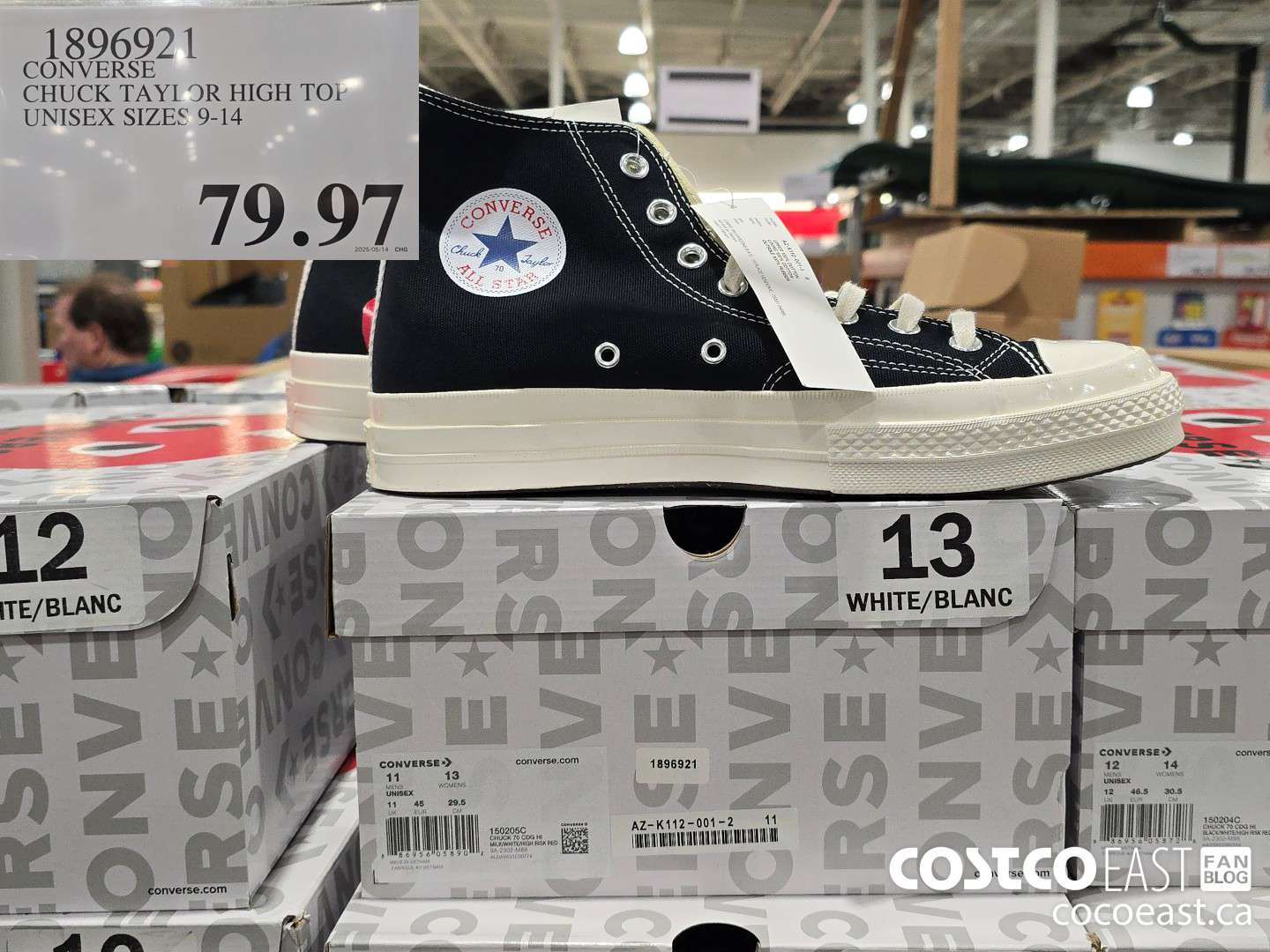1896921 CONVERSE CHUCK TAYLOR HIGH TOP UNISEX SIZES 10.5-14 $79.97
