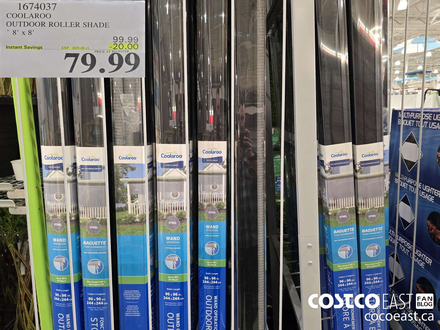 1674037 COOLAROO OUTDOOR ROLLER SHADE 8' X 8' ($20.00 INSTANT SAVINGS EXPIRES ON 2025-05-11) $79.99