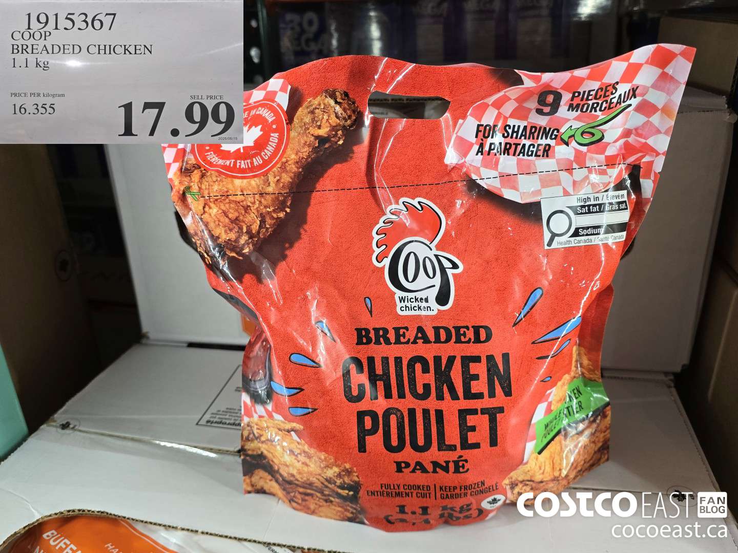 1915367 COOP BREADED CHICKEN 1.1 KG $17.99