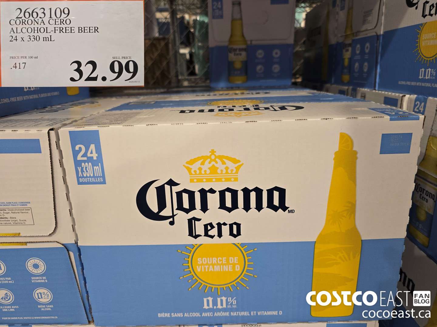 2663109 CORONA CERO ALCOHOL-FREE BEER 24 x 330 mL $32.99