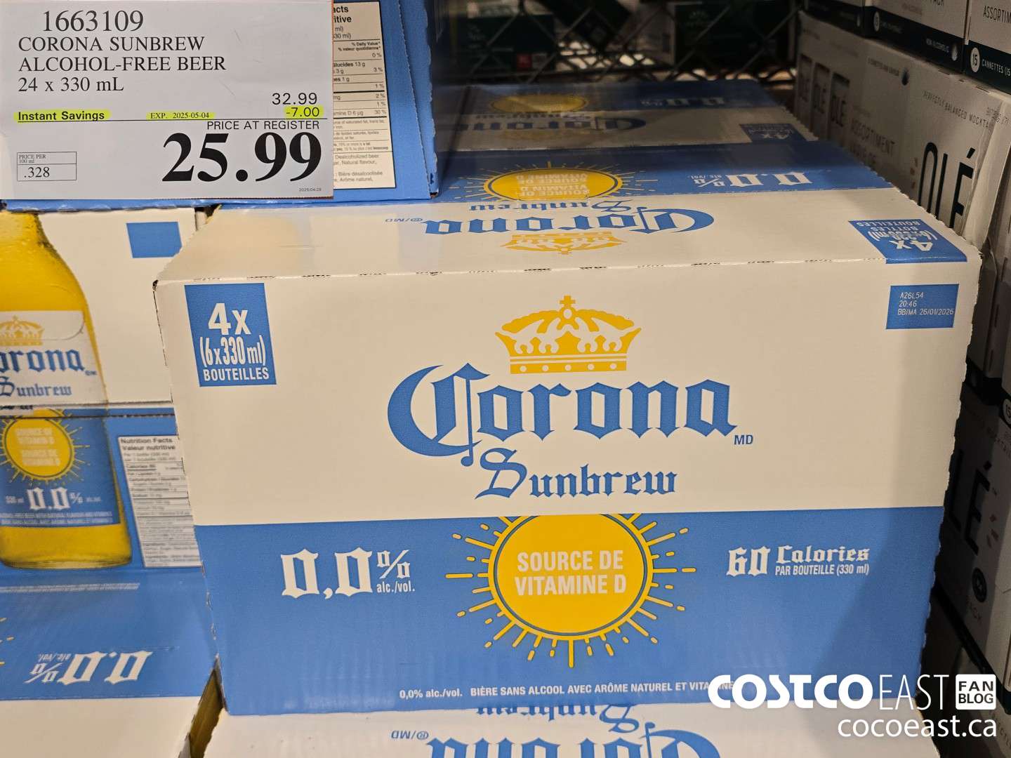 1663109 CORONA SUNBREW ALCOHOL-FREE BEER 24 X 330ML ($7.00 INSTANT SAVINGS EXPIRES ON 2025-05-04) $25.99