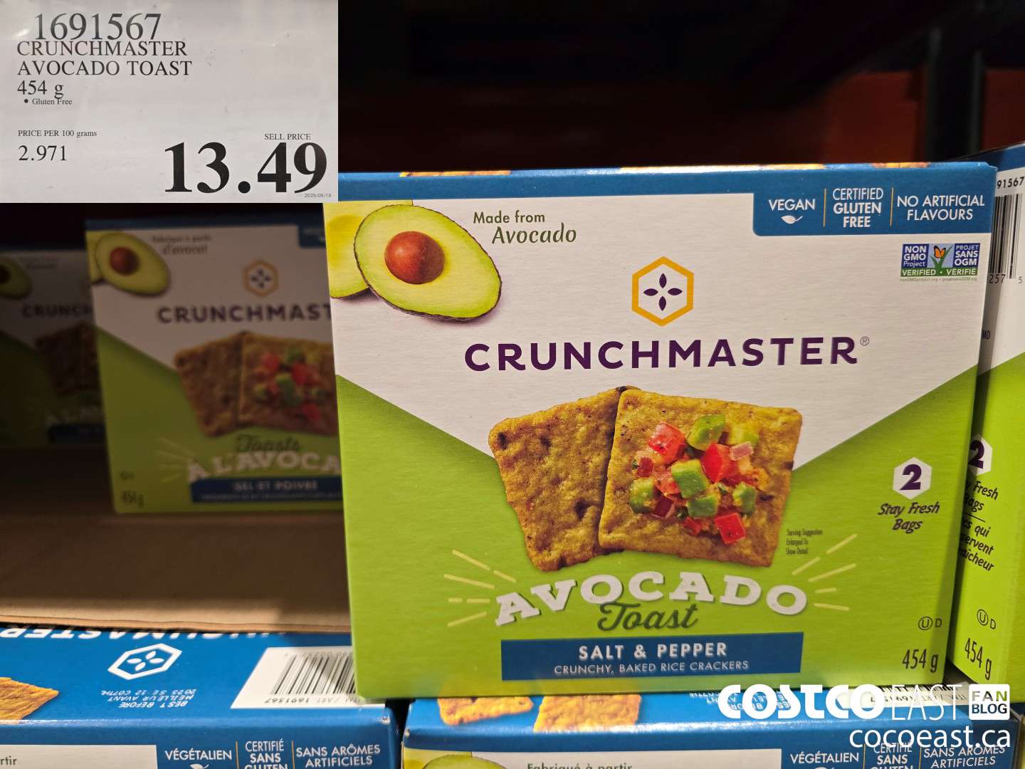 1691567 CRUNCHMASTER AVOCADO TOAST 454 G $13.49