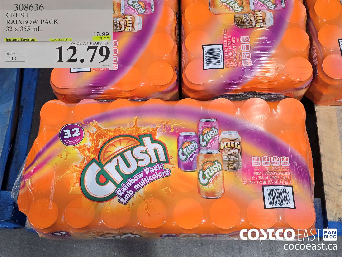 308636 CRUSH RAINBOW PACK 32 X 355 ML ($3.20 INSTANT SAVINGS EXPIRES ON 2025-05-18) $12.79