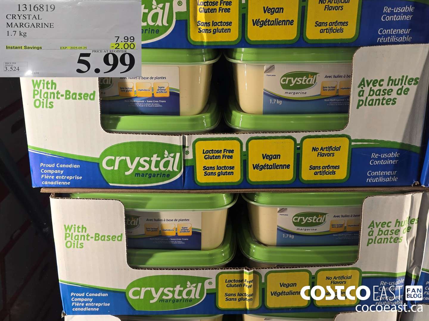1316819 CRYSTAL MARGARINE 1.7 kg ($2.00 INSTANT SAVINGS EXPIRES ON 2025-05-25) $5.99