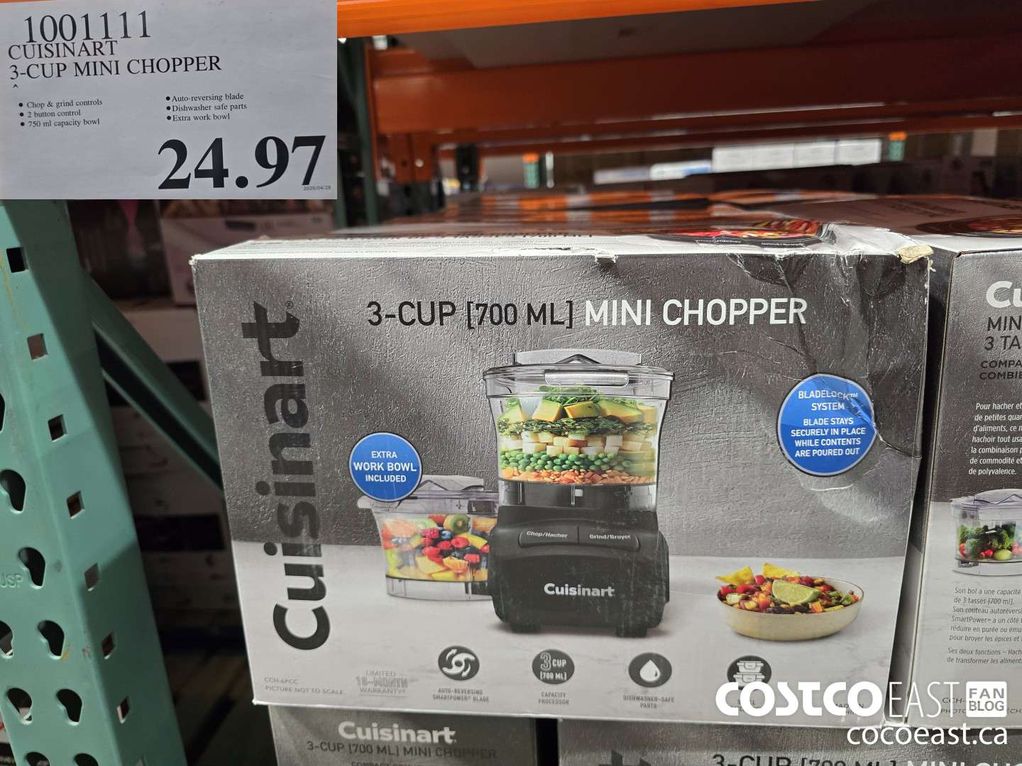1001111 CUISINART 3-CUP MINI CHOPPER $24.97