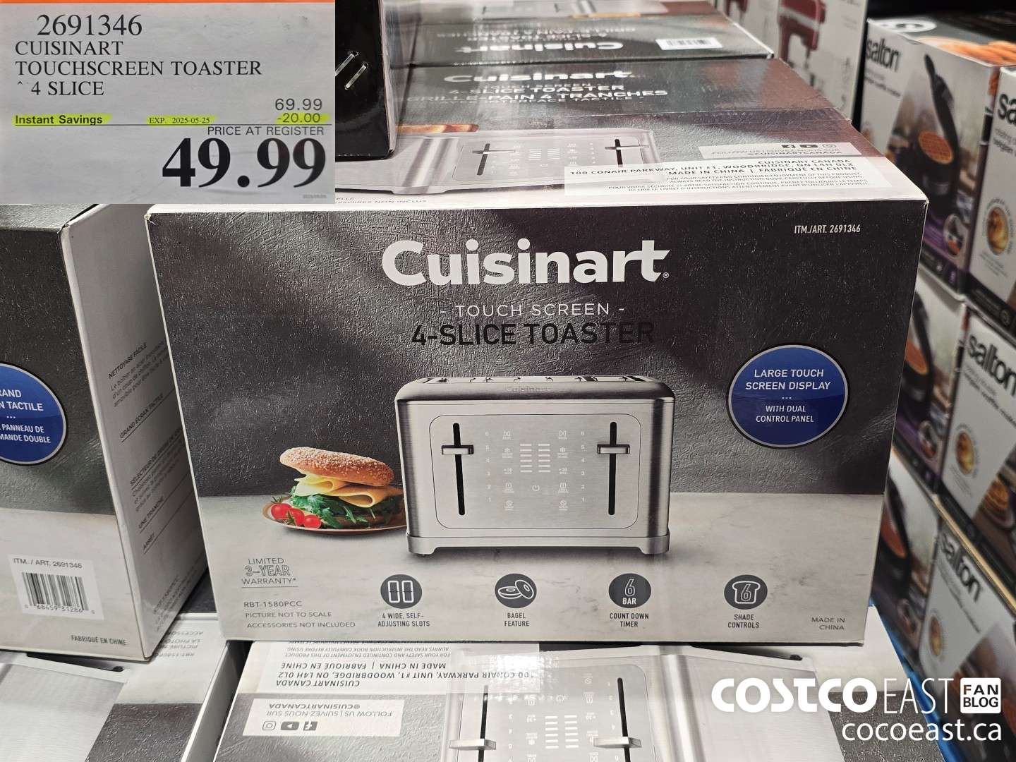 2691346 CUISINART TOUCHSCREEN TOASTER 4 SLICE ($20.00 INSTANT SAVINGS EXPIRES ON 2025-05-25) $49.99