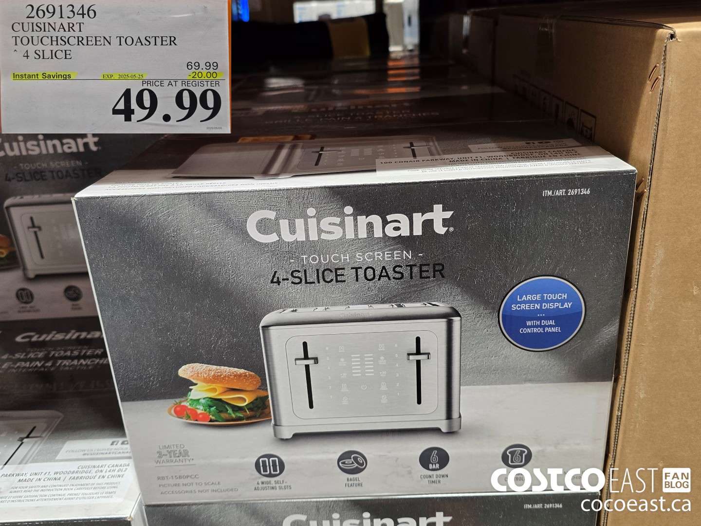 2691346 CUISINART TOUCHSCREEN TOASTER 4 SLICE ($20.00 INSTANT SAVINGS EXPIRES ON 2025-05-25) $49.99