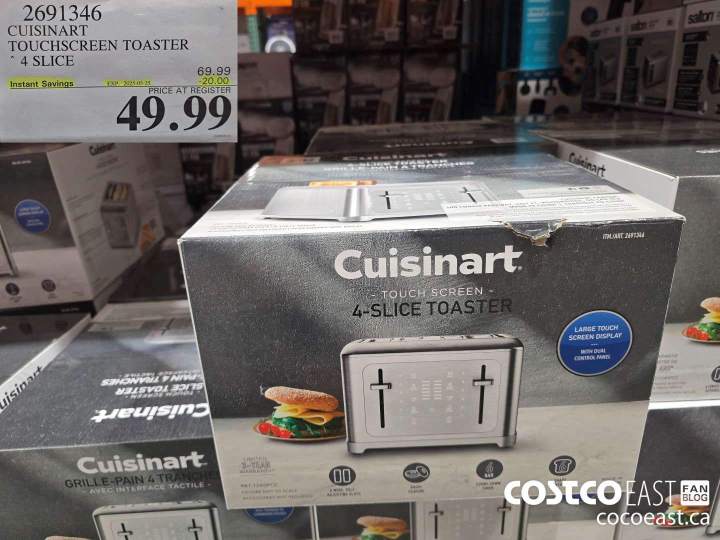 2691346 CUISINART TOUCHSCREEN TOASTER 4 SLICE ($20.00 INSTANT SAVINGS EXPIRES ON 2025-05-25) $49.99