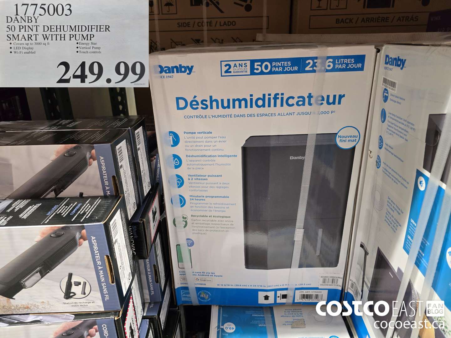 1775003 DANBY 50 PINT SMART DEHUMIDIFIER SMART WITH PUMP $249.99