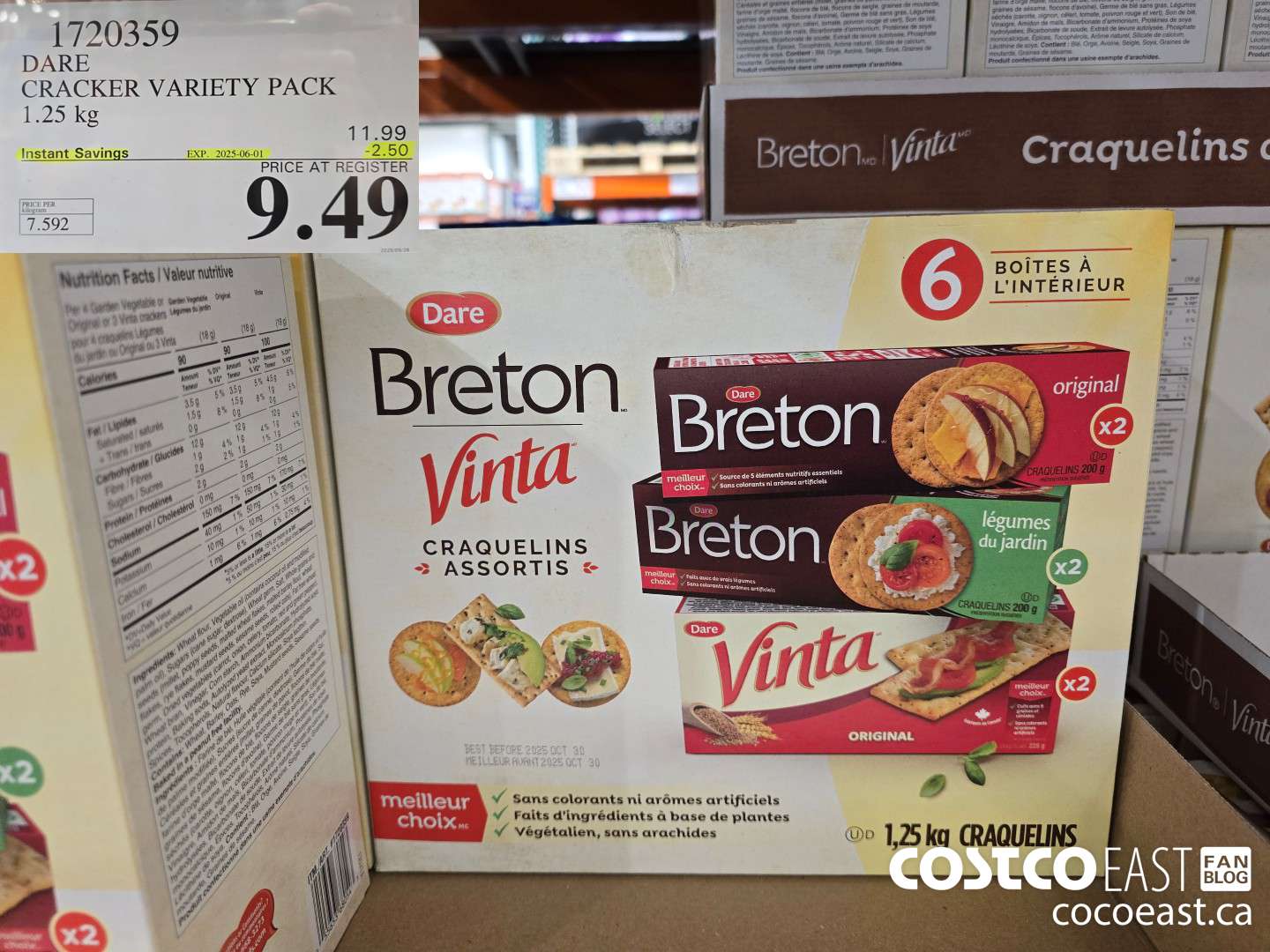 1720359 DARE CRACKER VARIETY PACK 1.25 kg ($2.50 INSTANT SAVINGS EXPIRES ON 2025-06-01) $9.49