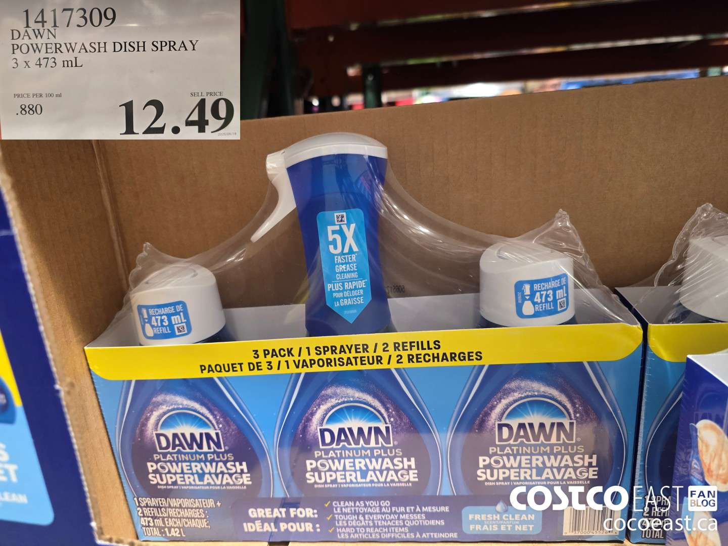 1417309 DAWN POWERWASH DISH SPRAY 3 X 473 mL $12.49