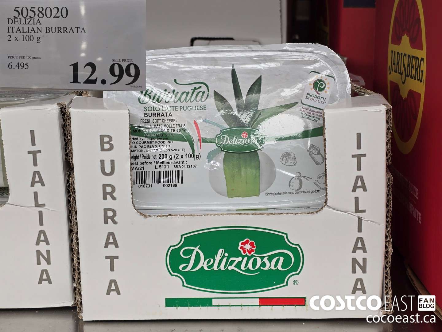 5058020 DELIZIA ITALIAN BURRATA 2x 100 g $12.99