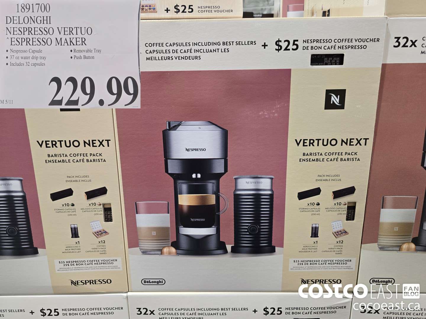 1891700 DELONGHI NESPRESSO VERTUO ESPRESSO MAKER $229.99