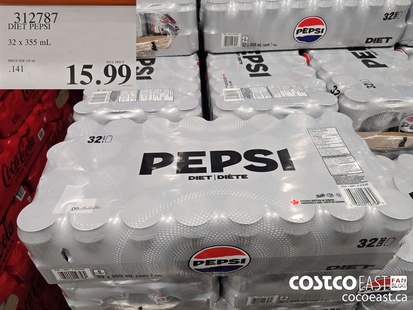 312787 DIET PEPSI 32 X 355 ML $15.99