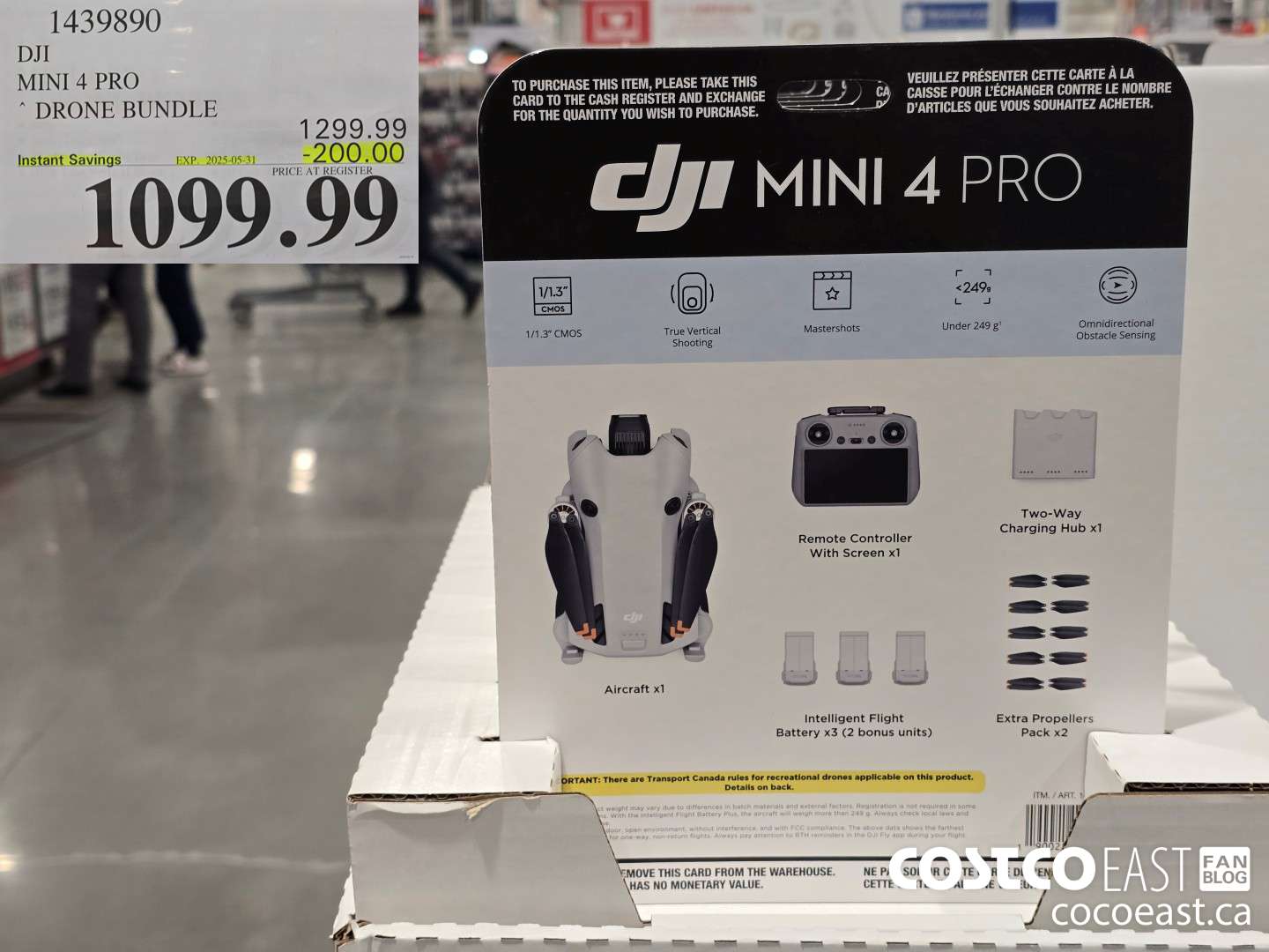 1439890 DJI MINI 4 PRO DRONE BUNDLE ($200.00 INSTANT SAVINGS EXPIRES ON 2025-05-31) $1099.99