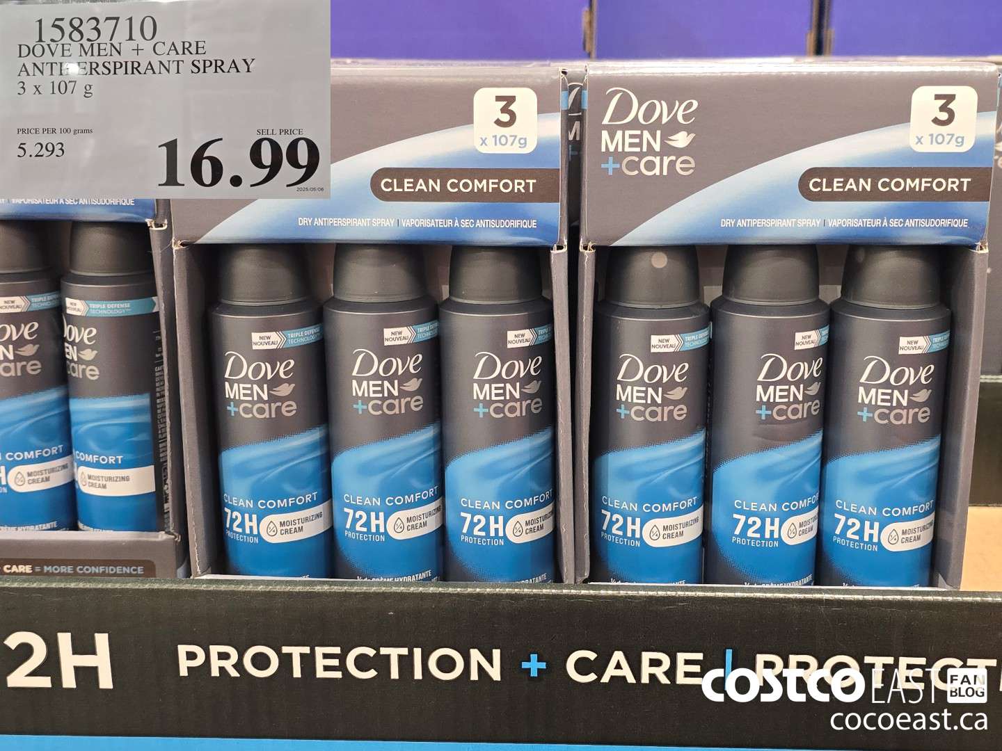 1583710 DOVE MEN + CARE ANTIPERSPIRANT SPRAY 3 x 107 g  $16.99