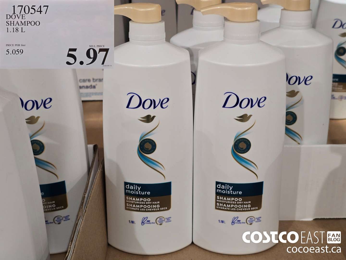 170547 DOVE SHAMPOO 1.18 L $5.97
