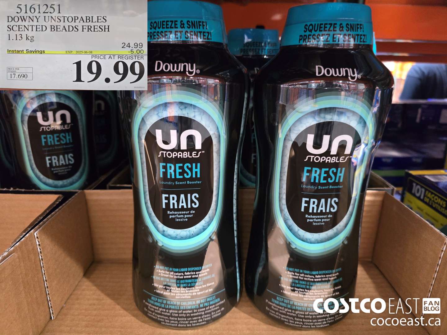 5161251 DOWNY UNSTOPABLES SCENTED BEADS FRESH 1.13 kg  ($5.00 INSTANT SAVINGS EXPIRES ON 2025-06-08) $19.99