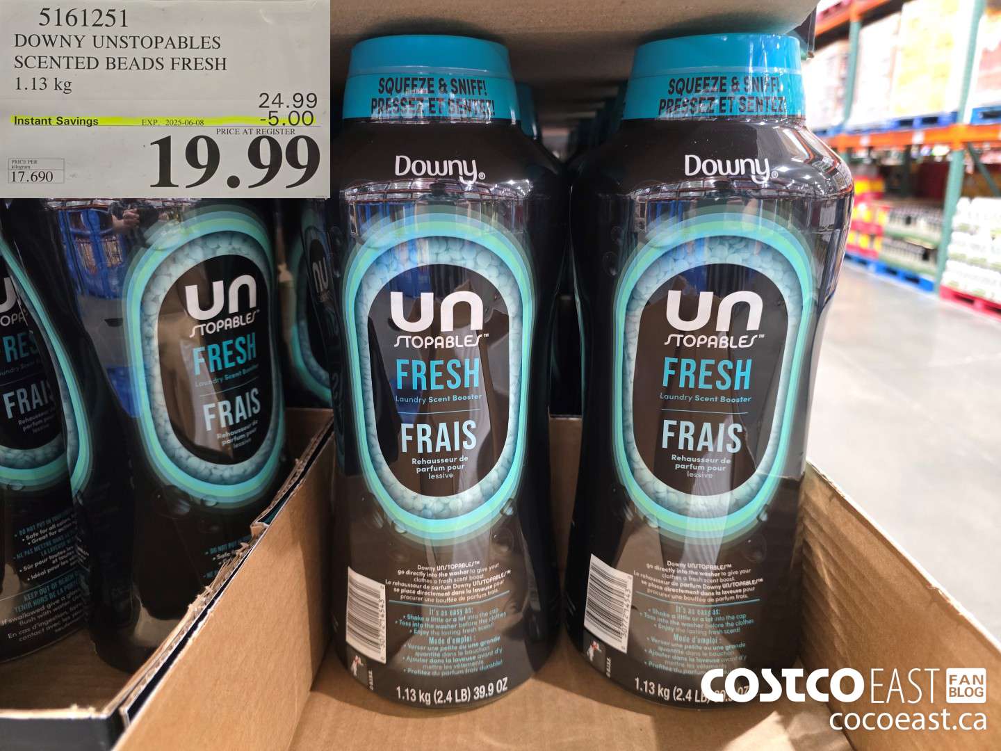 5161251 DOWNY UNSTOPABLES SCENTED BEADS FRESH 1.13 kg  ($5.00 INSTANT SAVINGS EXPIRES ON 2025-06-08) $19.99
