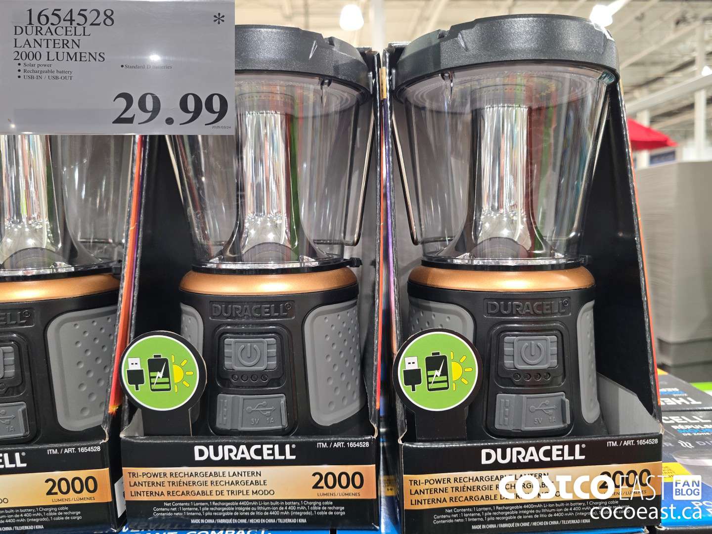 1654528 DURACELL LANTERN 2000 LUMENS $29.99