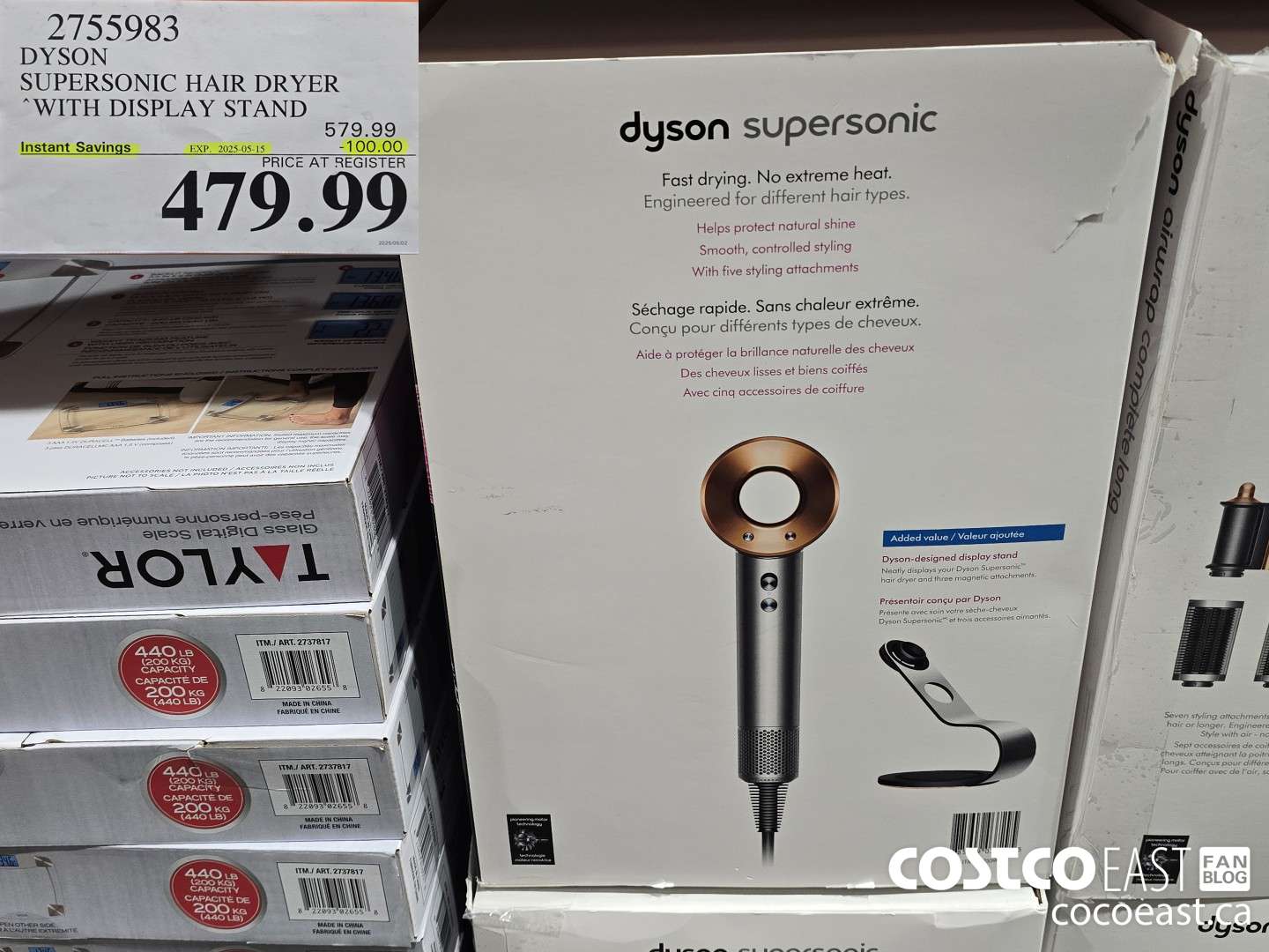 2755983 DYSON SUPERSONIC HAIR DRYER WITH DISPLAY STAND ($100.00 INSTANT SAVINGS EXPIRES ON 2025-05-15) $479.99