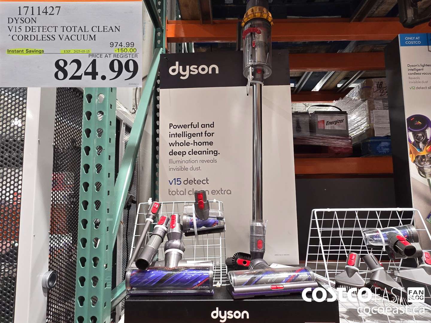 1711427 DYSON V15 DETECT TOTAL CLEAN CORDLESS VACUUM ($150.00 INSTANT SAVINGS EXPIRES ON 2025-05-15) $824.99