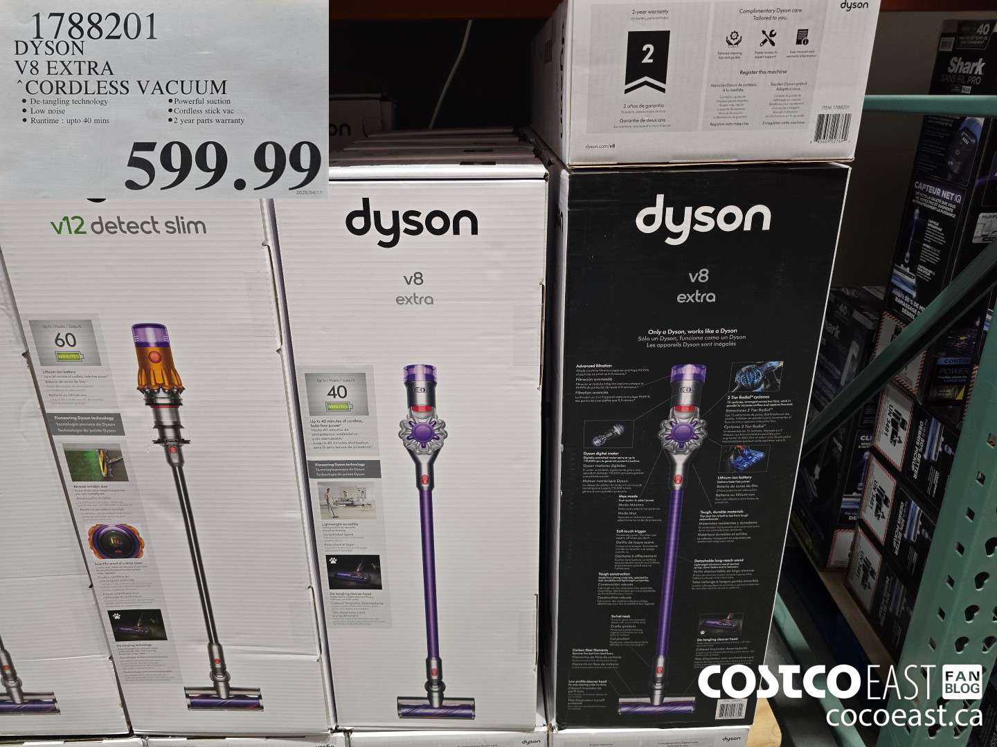 1788201 DYSON V8 EXTRA CORDLESS VACUUM $599.99