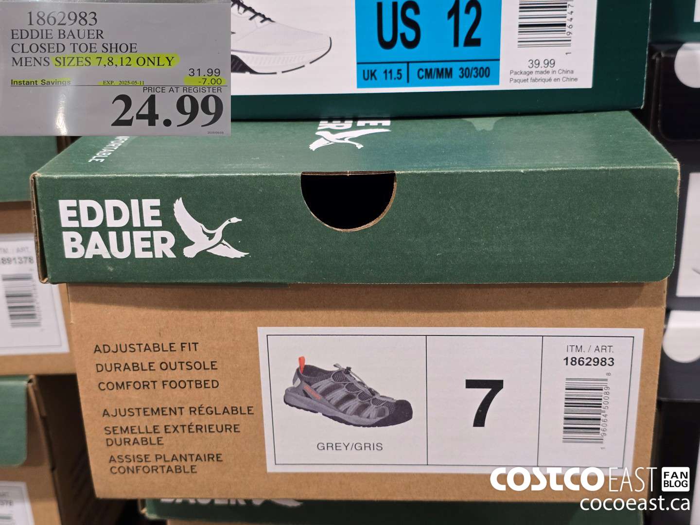 1862983 EDDIE BAUER CLOSED TOE SHOE MENS SIZES 7, 8, 12 ONLY ($7.00 INSTANT SAVINGS EXPIRES ON 2025-05-11) $24.99