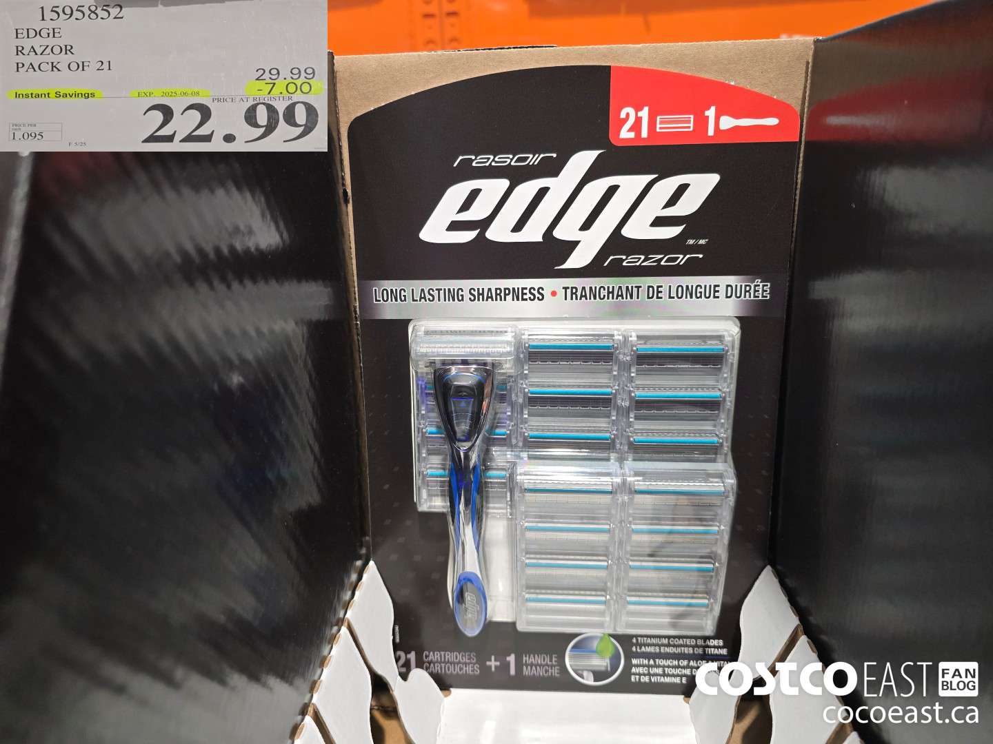 1595852 EDGE RAZOR PACK OF 21 ($7.00 INSTANT SAVINGS EXPIRES ON 2025-06-08) $22.99