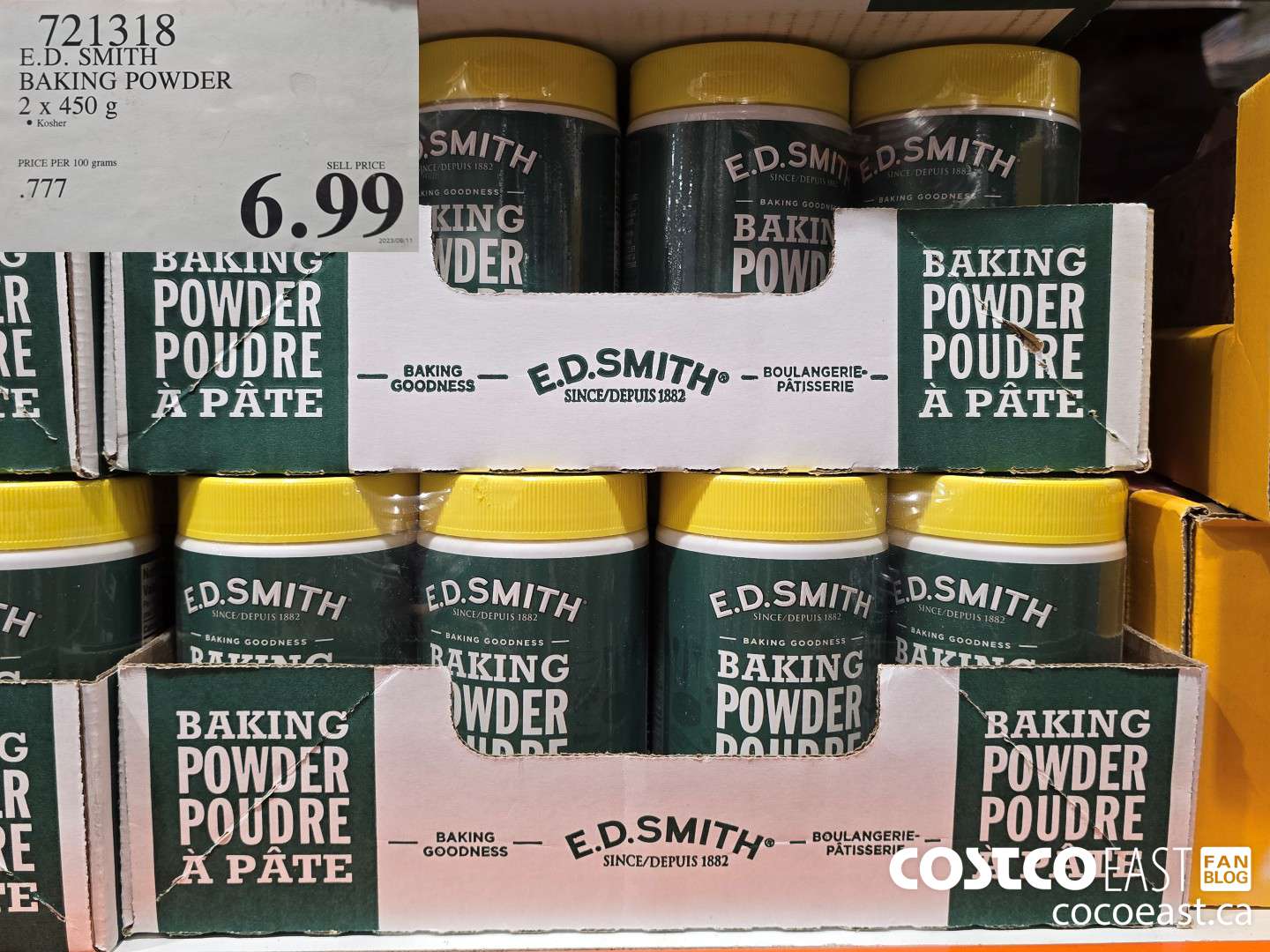 721318 E.D. SMITH BAKING POWDER 2 x 450 g $6.99