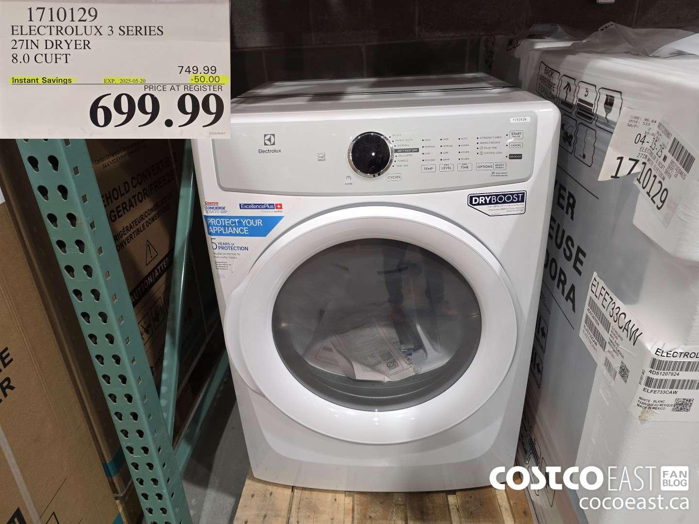 1710129 ELECTROLUX 3 SERIES 27 IN DRYER 8.0 CUFT ($50.00 INSTANT SAVINGS EXPIRES ON 2025-05-20) $699.99