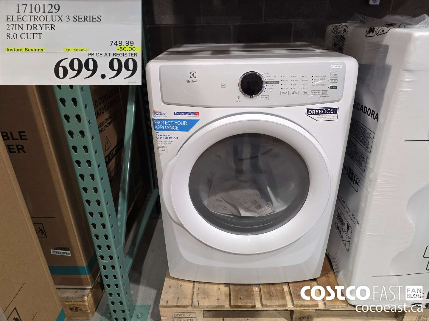 1710129 ELECTROLUX 3 SERIES 27 IN DRYER 8.0 CUFT ($50.00 INSTANT SAVINGS EXPIRES ON 2025-05-20) $699.99